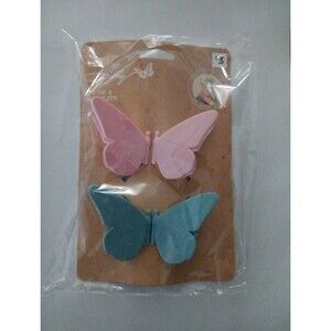 Dolly Parton Set of 4 Blue & Pink Butterfly Bag Clips
